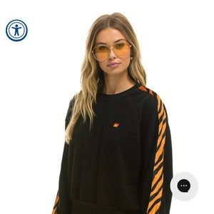 Aviator Nation relaxed fit sweatshirt and matching sweatpants, tiger.